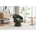 thumbnail image 3 of Swivel Accent Chair, Modern Luxury Velvet 360 Degree Swivel Armchair, Comfy Fabric Round Barrel Chair with Round Back for Living Room, Bedroom, Office, Nursery, Dark Green, 3 of 9