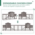 thumbnail image 6 of PETSCOSSET 78.7" Wooden Chicken Coop with Wheels, Mobile Chicken Tractor with Run, Waterproof Hen House with Nesting Box, Pull-Out Tray & Asphalt Roof, Connectable Design, Grey, 6 of 9