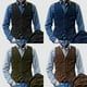 thumbnail image 3 of Chaleco de pana con botones para hombre de KDJ, estilo británico vintage, ajustado, sin mangas, 3 of 6