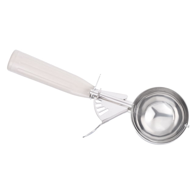 Cuchara de helado Uxcell de 3.2 onzas con disparador, cuchara de porción de galleta de acero inoxidable con disparador de pulgar, beige