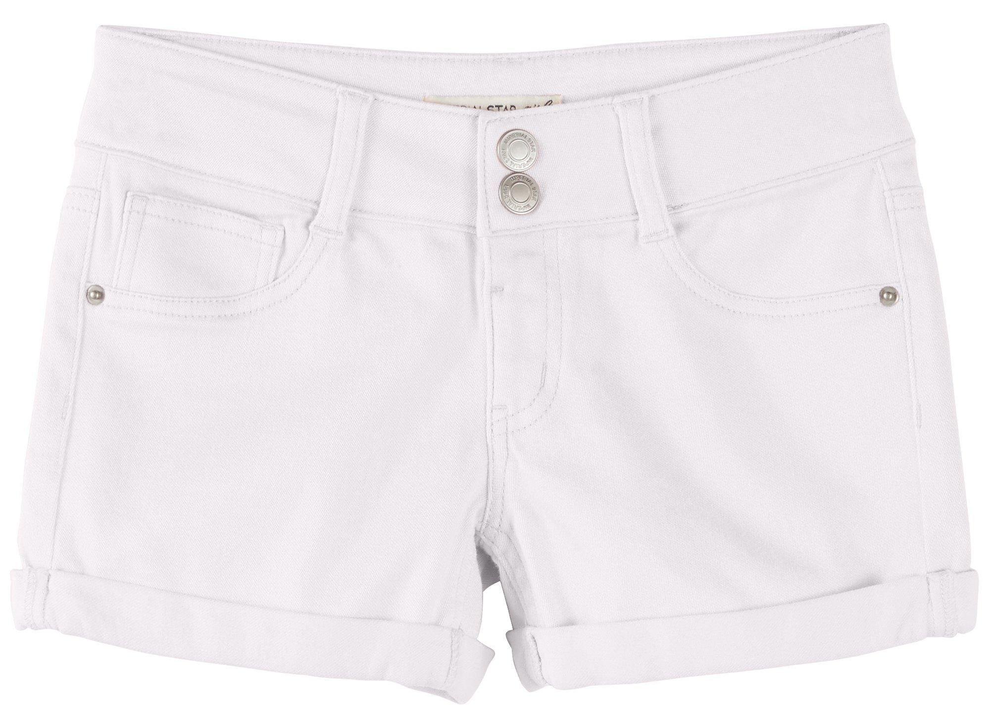 girls white jean shorts