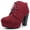 Burgundy, variant on Women Stacked Chunky Thick High Heels Ankle Boots Hidden Platform Lace Up Booties Camille-86 Suede Beige Taupe 8.5