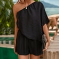 thumbnail image 2 of ABATAB Womens Jumpsuit Summer Loose off Shoulder Elastic Waist Wide Leg Dressy Party Clubwear Rompers, 2 of 6