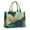 Teal And Gold, variant on Large Capacity Tote Bag,Blue Gold Wave Marble Pattern Handbag Fashion Luxury Tote Bag,15.7"x13"x 5.1" Inches,Laptop Compatible
