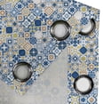 thumbnail image 4 of Ambesonne Yellow and Blue Grommet Curtain, Mosaic Azulejo, 50" x 84", Violet Blue Mustard, 4 of 6