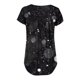 thumbnail image 5 of Gibobby Camiseta Powerblend con Cuello en V Camiseta de manga corta con cuello redondo para mujer con estampado de estrellado, camiseta informal ajustada, blus(Negro,G), 5 of 5