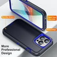 thumbnail image 2 of Mantto Case for iPhone 12 Pro Max Heavy Duty Military Grade Protective Cover, Rugged PC + Soft TPU Hybrid Non-Slip Stripes Anti-Drops Shockproof Anti-Scratches Case for iPhone 12 Pro Max,Blue, 2 of 7