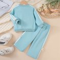 thumbnail image 4 of NOLDARES Baby Boy Waffle Clothes Fall Winter Long Sleeve Sweatshirt with Pants Set Toddler Cute Truck Embroidery Outfits Size:2-3 Y,Sky Blue, 4 of 8