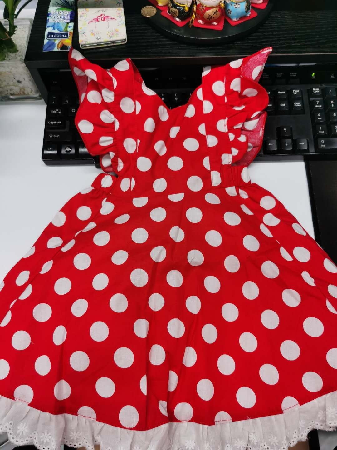 polka dot backless dress