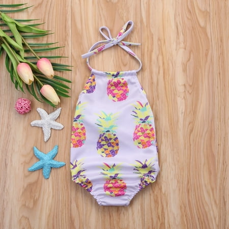 

Toddler Infant Baby Girl Sling Pineapple Swimsuit Bikini Beachwear Outfit Summer