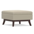 thumbnail image 5 of Owen 34 inch Wide Mid-Century Modern Coffee Table Storage Ottoman in Natural Linen Look Fabric, 5 of 8