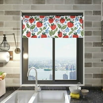 Yayeee Kitchen Valance Rod Pocket 54" x 18" Living Room Window Curtain, Vibrant Strawberries