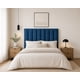 thumbnail image 1 of Cabecera King Size El Bazar Store Drey Terciopelo Azul Marino Rayas Moderna, 1 of 4