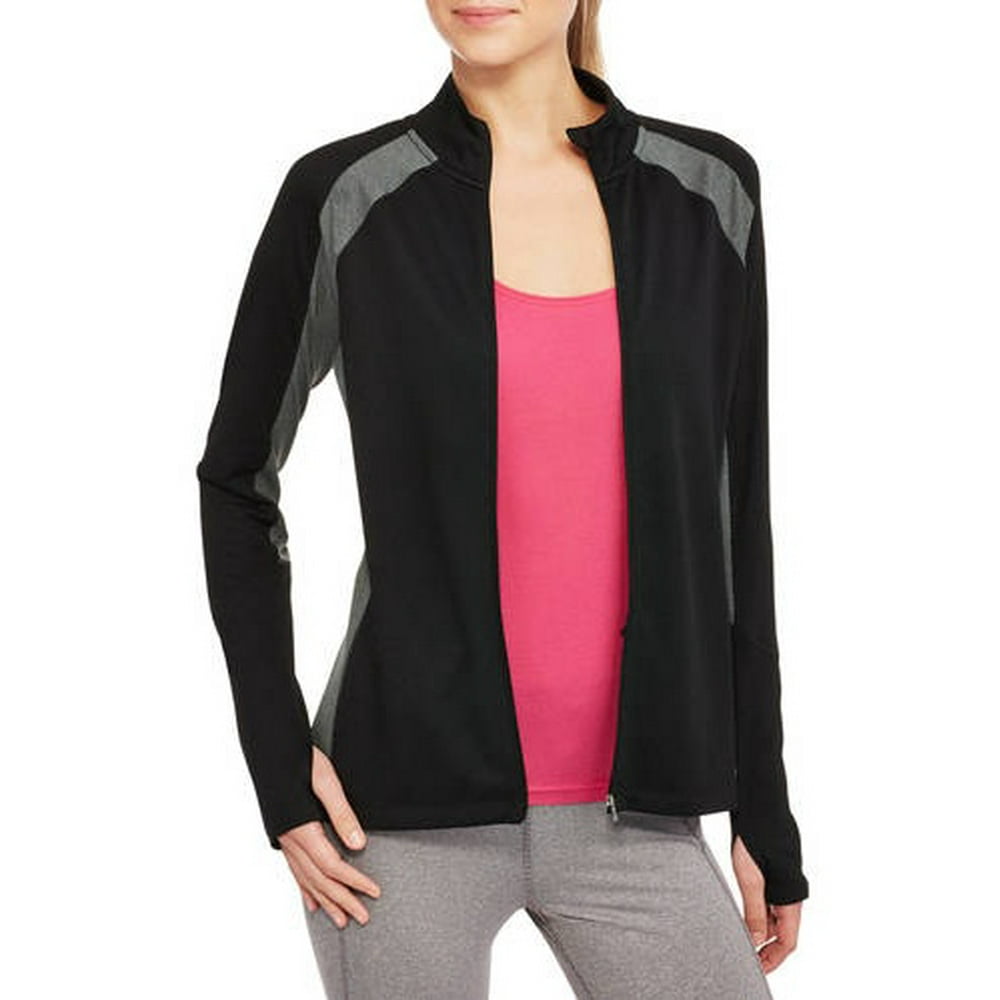 Avia Women's Active Textured Full Zip Jacket with Contrast Side