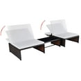 thumbnail image 2 of vidaXL Reclining Garden Chairs 2 pcs with Table Brown Poly Rattan, 2 of 4