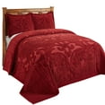 thumbnail image 3 of Better Trends 2 Piece Chenille Bedspread Set for Twin Bedspread 100% Cotton Lightweight Bedspread for all Season Ashton Collection (Burgundy), 3 of 6