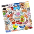 thumbnail image 3 of 50pcs Suitcase Sticker PVC Waterproof Laptop Decal English Phrase Refrigerator Decoration Paster, Type 7, 3 of 9