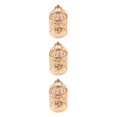 thumbnail image 4 of Guardoinrt Electroplated Metal Birdcage Shape Tea Light B- Candle Holder Rose Gold Type B 3Set, 4 of 6