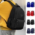 thumbnail image 2 of Minimal Diamond Patch Basic Backpack Breathable Mesh Side Pocket Lightweight Waterproof Back To School Casual Book Bag, 2 of 8