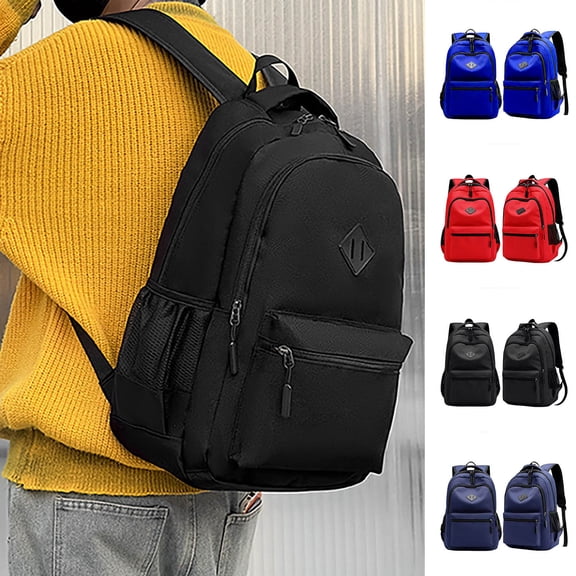 ibiyuan School Backpacks 8 Multi Compartment Black Durable Lightweight School Bag for Ages 10 to 18, High School, University, Travel, Daily Commute