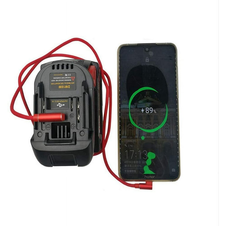 USB Battery Adapter for Dewalt/Black&Decker/Porter  Cable/Stanley/Makita/Milwaukee/RYOBI 18/20V Power Tool Machines
