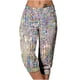 thumbnail image 1 of Mujeres Capri Pantalones Casual Suelto Largo Pantalones de Impresión con Corbata Elástica Cintura Y Bolsillos, 1 of 6