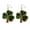 #2, variant on St. Patrick's Day Gift Wood and Green Acrylic Leaf Clover Floral Dangle Earrings