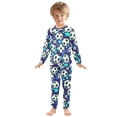 thumbnail image 3 of Blue Stars Football Pattern Cotton Pajamas 2 Piece Set Sleepwear Soft and Comfortable Homewear Nightwear, 3 of 7