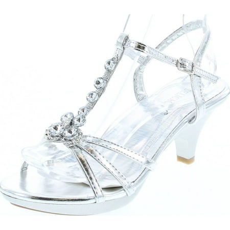 

Delicacy Angel-62 Womens Strappy Rhinestone Dress Sandal Low Heel Shoes