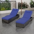thumbnail image 1 of Wicker Chaise Lounge Chairs – Set of 2 Outdoor PE – 78" Long Recliner – 5-Position Adjustable Backrest – Removable Tabletop & Sky Blue Cushions – Brown Rattan + Sky Blue – 2 Pcs/Box, 1 of 145