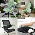 thumbnail image 2 of SCRAWLGOD Set of 3 Stretch Computer Chair Slipcover with Arm Rest Protector Removable Gaming Chair Covers Dustproof Washable Desk Chair Seat Cover, Pineapple Floral Monstera, S, 2 of 7