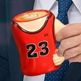 thumbnail image 5 of Basketball Jersey Pattern resin Mug, Creative Arm-Handle Design, Red With Number 23 Print - Ideal For Basketball Fans, Daily Use, Office, Home, Gifts Giving For S, Teens, 5 of 6