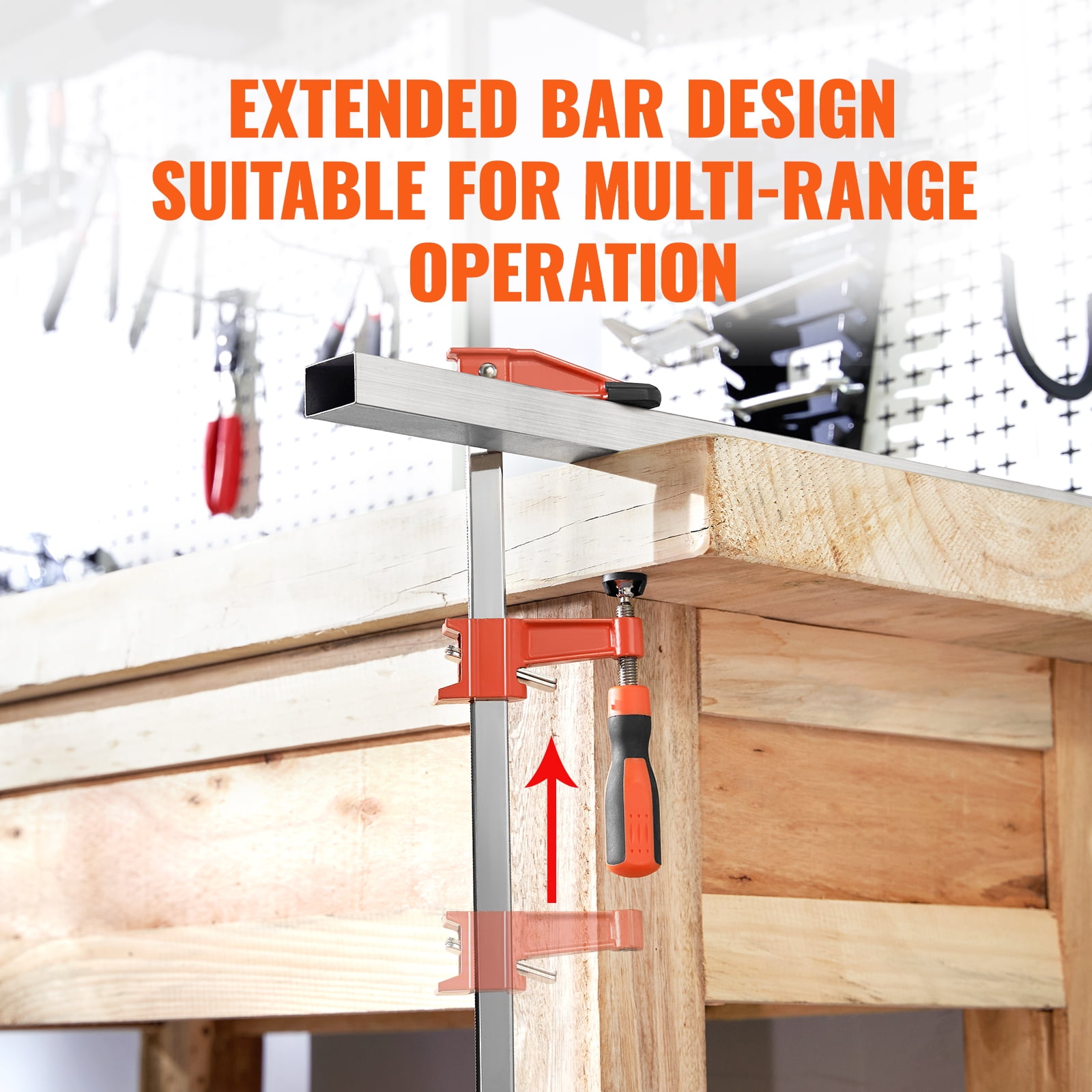 KFFKFF 36-Inch Bar Clamps for Woodworking, 2-Pack, Quick-Release F Clamps with 600 lbs Load Capacity, 2.5-Inch Throat Depth, Durable Cast Iron and Carbon Steel Construction, Ideal for Wood Projects
