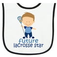 thumbnail image 2 of Inktastic Future Lacrosse Star Boy Baby Terry Cloth Bib, 2 of 3