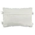 thumbnail image 4 of SAFAVIEH Marlin Fringed Geometric Plush Pillow, 12" x 20", White, 4 of 4