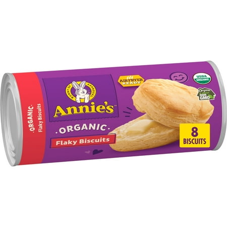 Annie's Organic Flaky Biscuits, Ready to Bake Refrigerated Dough, 8 Count, 16 oz