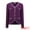 Purple, variant on Women's Contrast Trim Knit Ribbed Cardigan Sweater S White