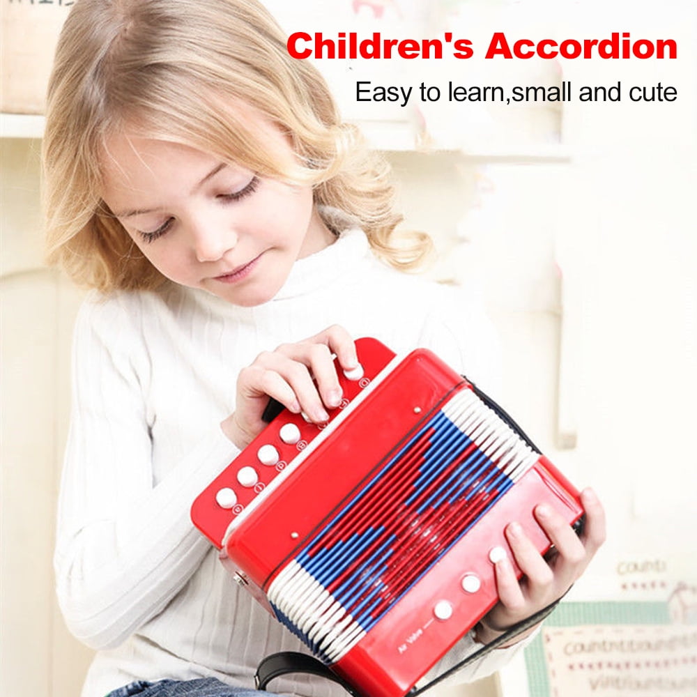LQCrafK Kids Accordion Toy 10 Keys Buttons Mini Accordion Musical Instruments for Children, Kids, Toddlers, Beginners