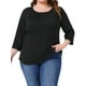 thumbnail image 1 of Blusas de Pascua para Mujeres de Talla Grande Agnes Orinda, Blusa de Encaje de Manga 3/4 para Mujeres Curvy, Camiseta Casual Flowy 4X Negra, 1 of 6