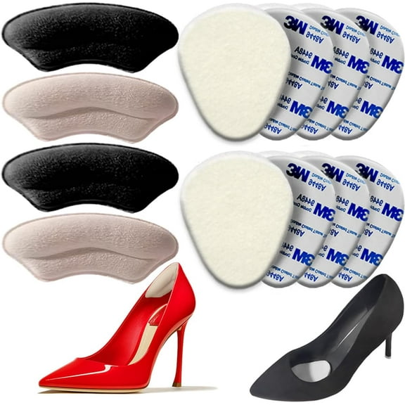 Heel Grips Liner Cushions Inserts for Loose Shoes Heel Pads and Metatarsal Pads Ball of Foot Cushions for Shoes Too Big, 12PCS/6 Pair Shoe Inserts & Insoles for Women Men Blisters Pain Relief