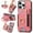 Pink, variant on Back Case Compatible with iPhone 16 Pro Max, Adjustable Ring Holder PU Leather Card Slots Wrist Strap Support Magnetic Car Mount RFID Blocking Phone Case Cover for iPhone 16 Pro Max, Black
