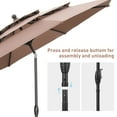 thumbnail image 5 of Autlaycil 10FT Patio Umbrella Outdoor Table Umbrella with Push Button Tilt and Crank, Market Umbrella 8 Sturdy Ribs UV Protection Waterproof for Garden, Deck, Backyard, Pool (Coffee), 5 of 7