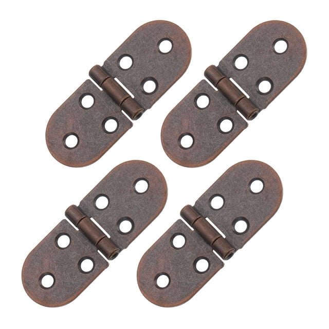 Bisagra de mesa plegable Uxcell, paquete de 4, bisagras de mesa de máquina de coser de borde redondo de 270 grados para gabinete, rojo bronce