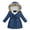 Dark Blue-B, variant on Kids Puffer Coat Kids Winter Coat With Pocket Zipper Hooded Coat Long Sleeve Windproof Thick Parka for Little Girls 2-3 Years