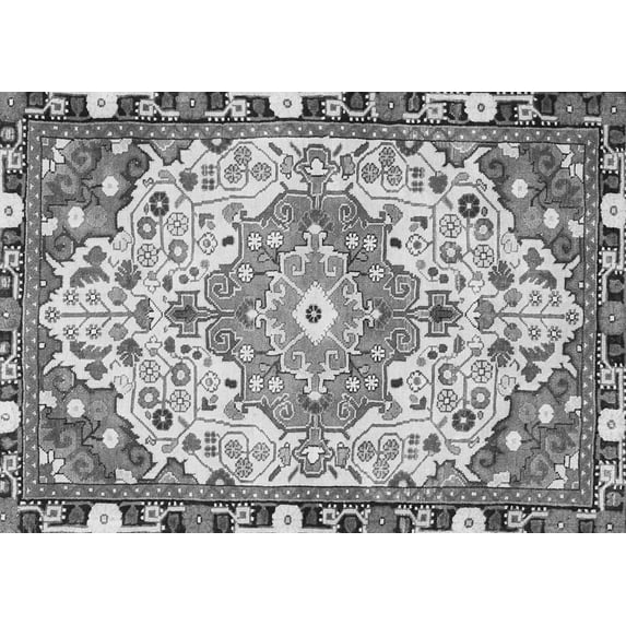 Ahgly Company Indoor Rectangle Medallion Gray Traditional Area Rugs, 2' x 5'