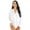 White, variant on Women's Turn-Down Collar Long Sleeve Button Down Shirts Bodysuit One Piece Leotard Top Casual Blouses White M