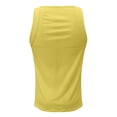thumbnail image 5 of Solid Color Tank Top for Men Sleeveless Slim Fit Top Round Neck Stretchy Cotton Ribbed Wide Strap Casual Gym Daily Shirt, #02 Yellow, S, 5 of 6