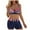Dark Blue, variant on Wamejoo Women Two Piece Swimsuit Athletic Bathing Suits for Women Ruffled Tummy Control High Waisted Swimsuits (Hot Pink, 3XL)