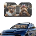 thumbnail image 2 of Xixirimido Car Windshield Sun Shade Foldable Sunshade Front Window Cover Sun Visor for Trucks SUVs Sedan Universal Car Interior Accessories, Highland Cattles, 2 of 8