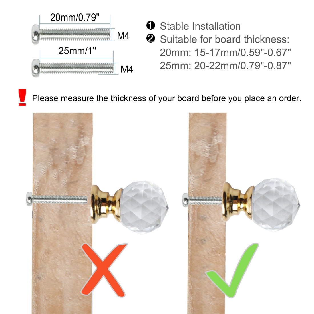 Unique Bargains 0.79" Crystal Knobs Aluminum Alloy Handle 4 Pcs Gold